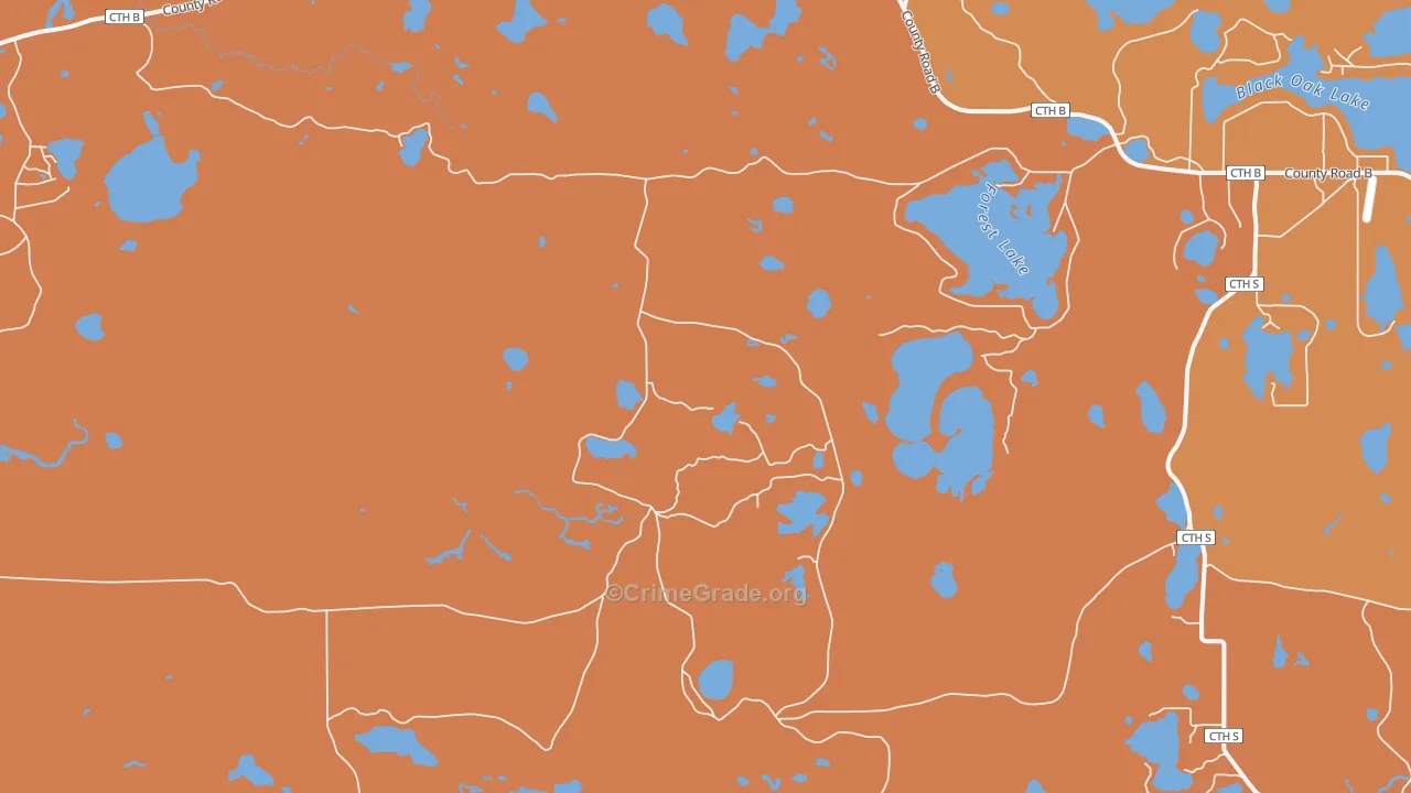 Star Lake, WI Map of Theft Rates