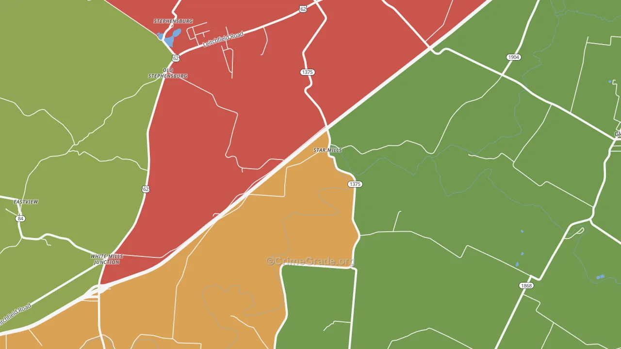 Star Mills, KY Map of Theft Rates