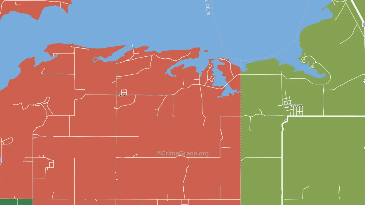 Star, OK Map of Theft Rates
