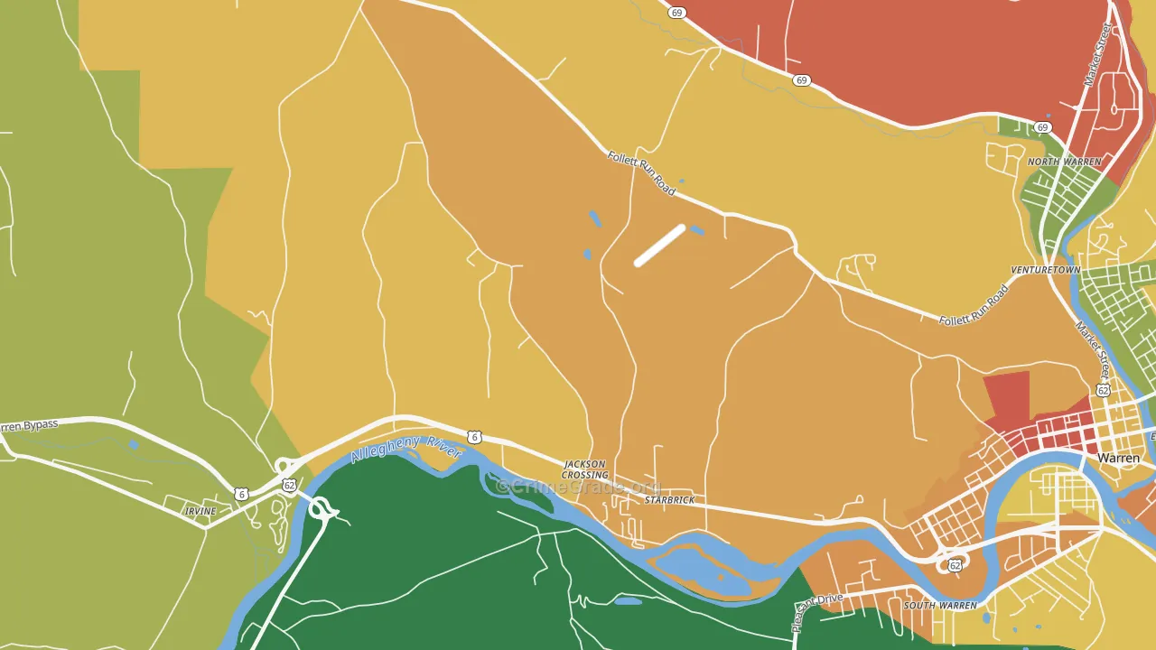 Starbrick, PA Map of Theft Rates