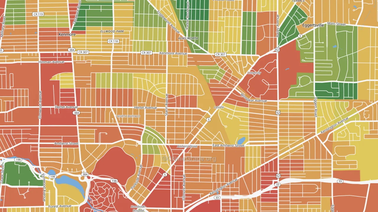 Starin Central, Buffalo, NY Map of Theft Rates