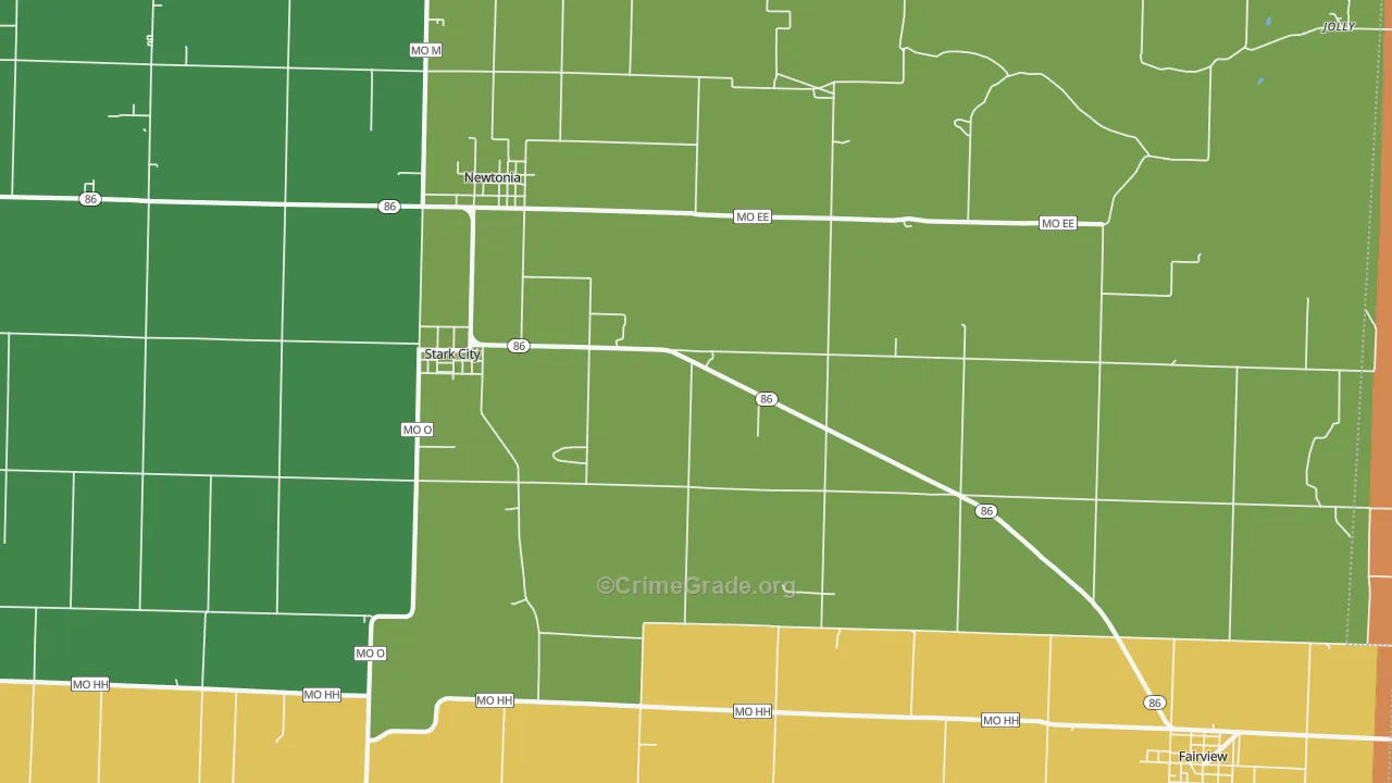Stark City, MO Map of Theft Rates