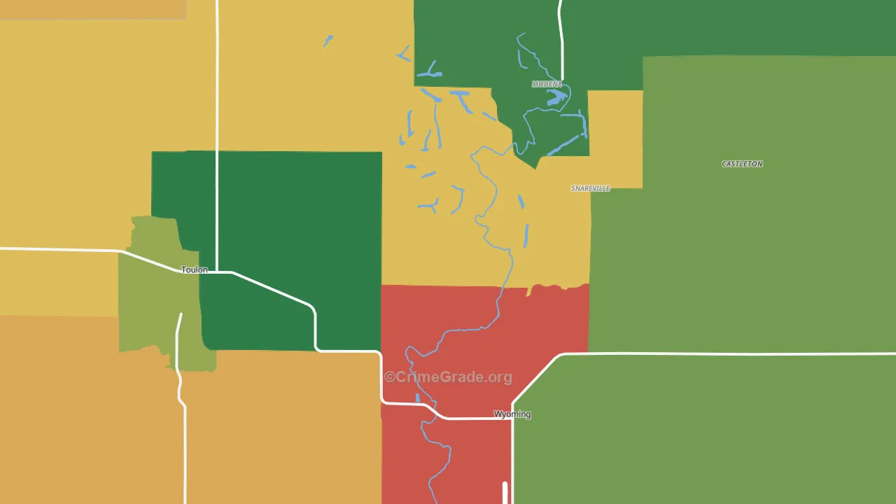 Stark County, IL Map of Theft Rates