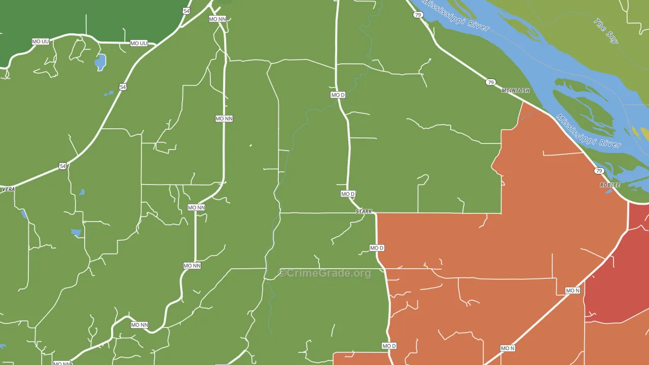 Stark, MO Map of Theft Rates