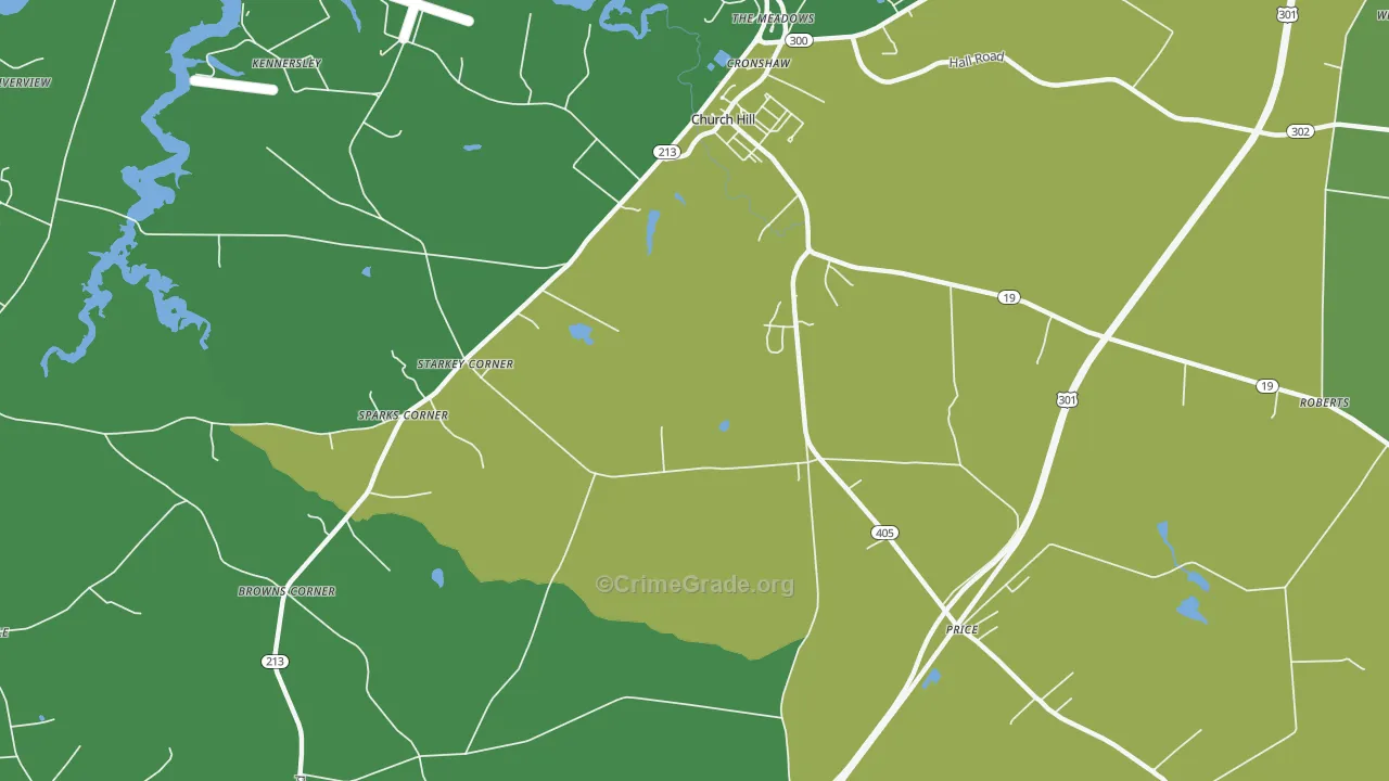 Starkey Corner, MD Map of Theft Rates