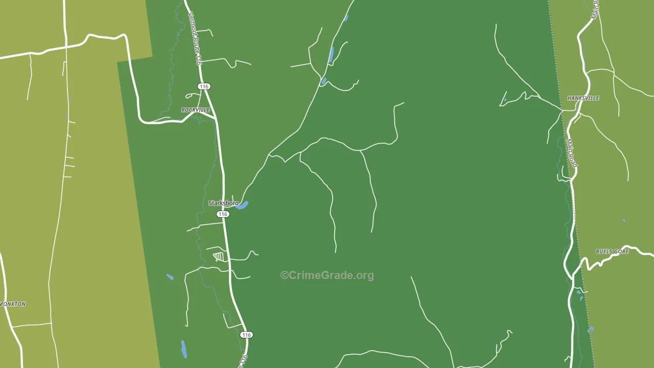 Starksboro, VT Map of Theft Rates