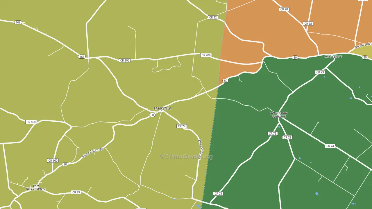 Starkville, NY Map of Theft Rates