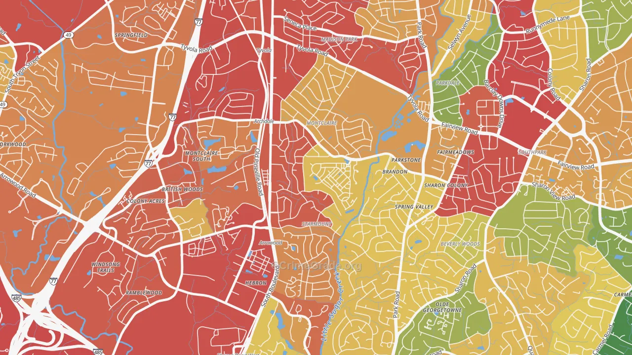 Starmount, Charlotte, NC Map of Theft Rates