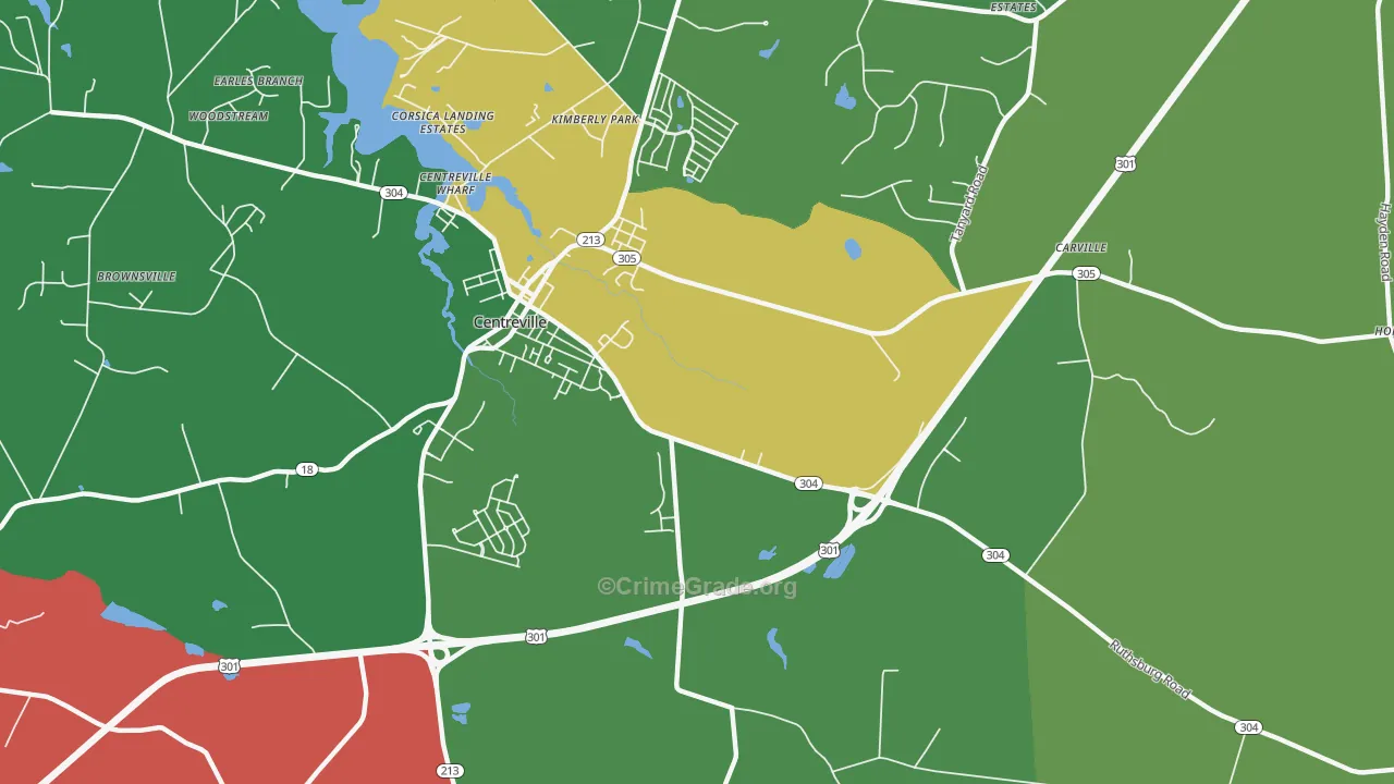 Starr, MD Map of Theft Rates