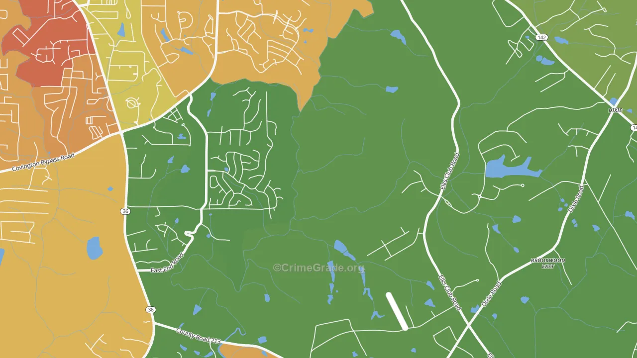 Starrsville, GA Map of Theft Rates
