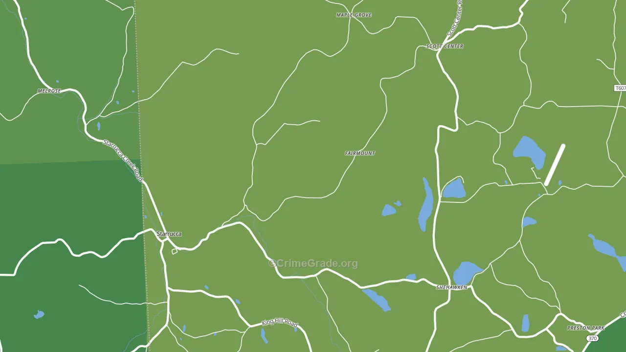Starrucca, PA Map of Theft Rates
