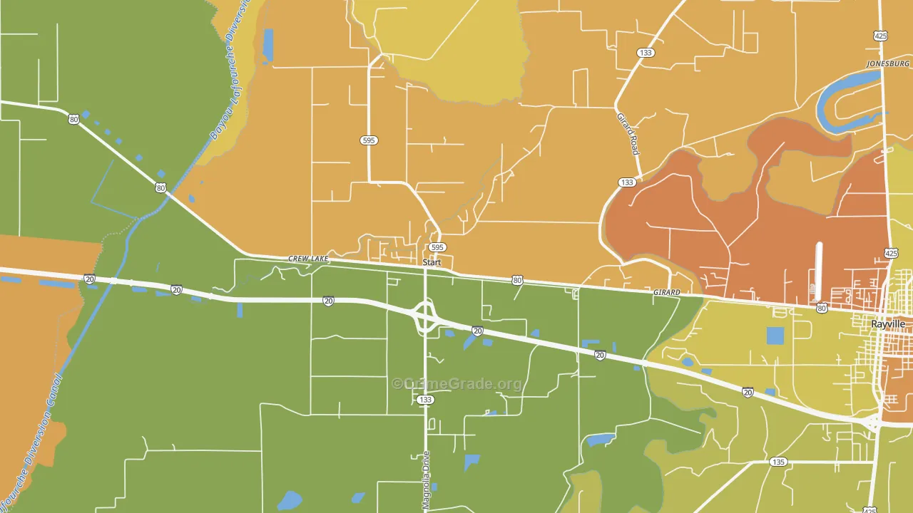 Start, LA Map of Theft Rates