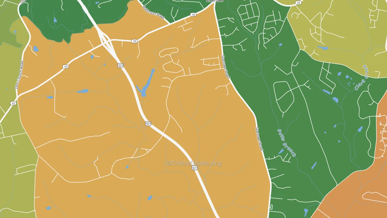 Startown, NC Map of Theft Rates