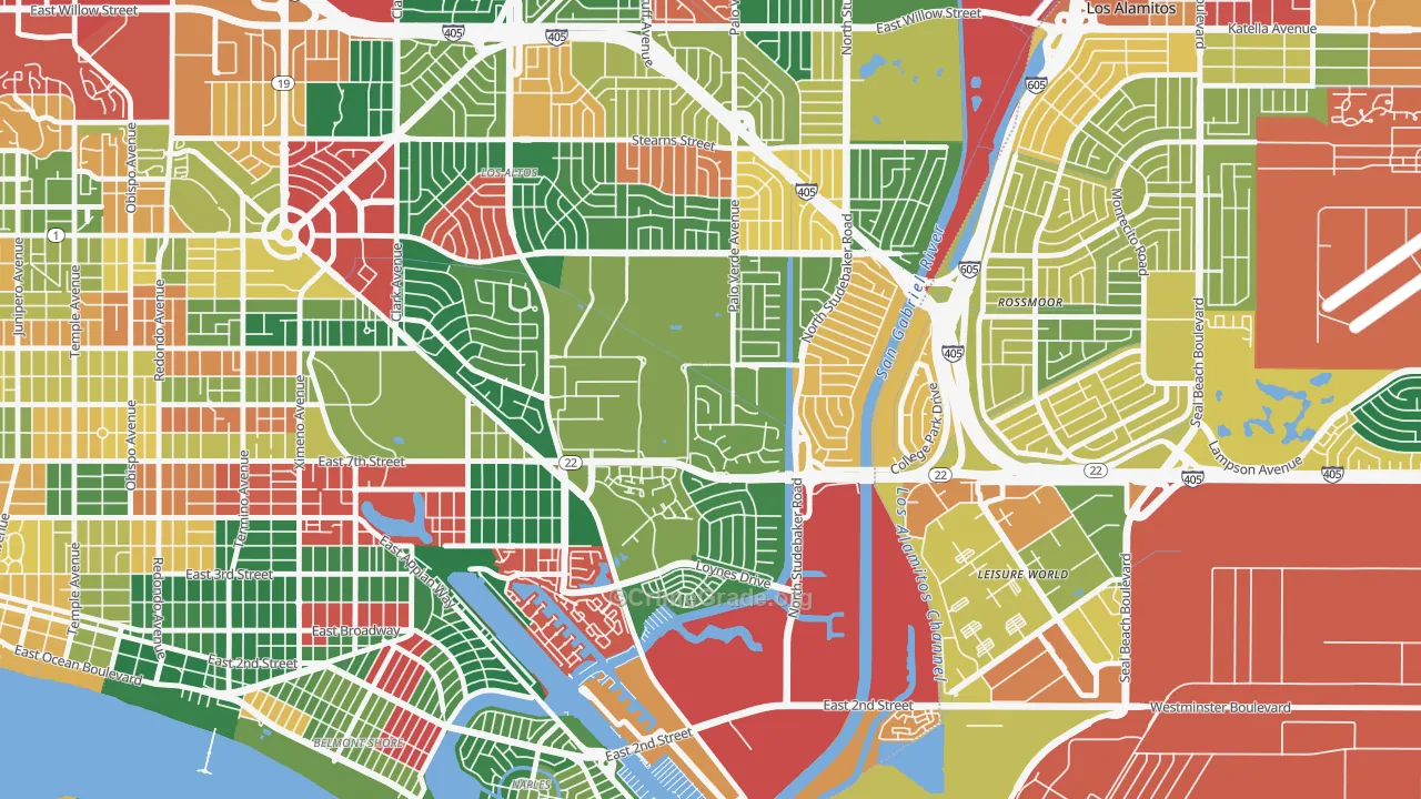 State College Area, Long Beach, CA Map of Theft Rates