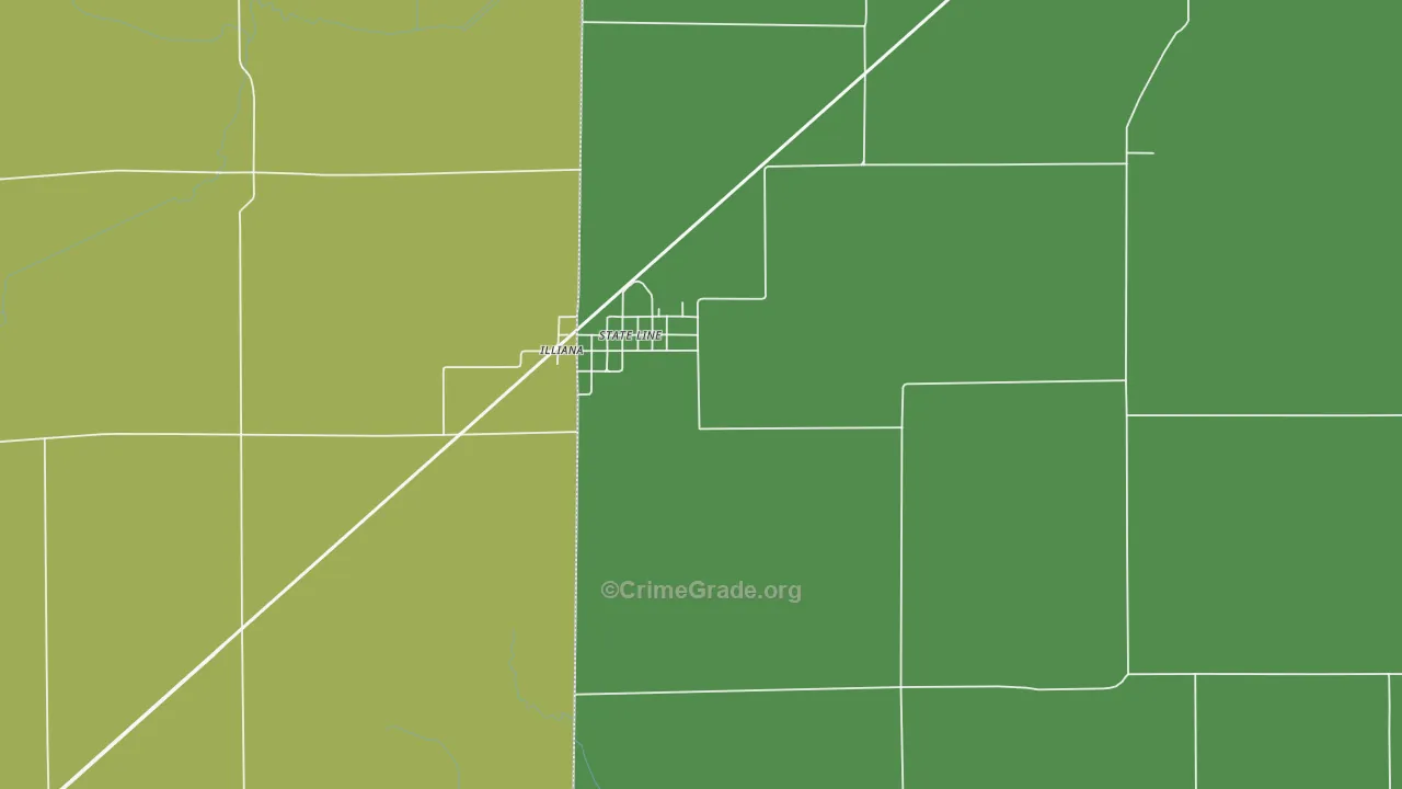 State Line City, IN Map of Theft Rates