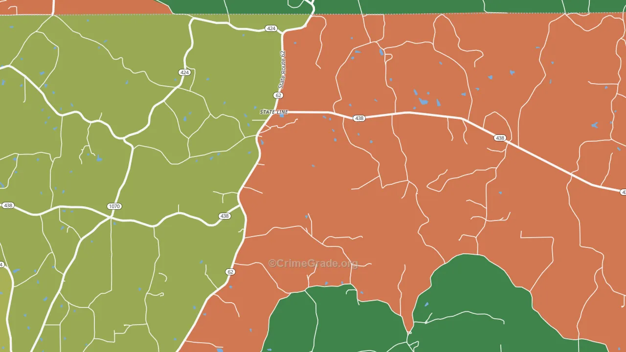 State Line, LA Map of Theft Rates