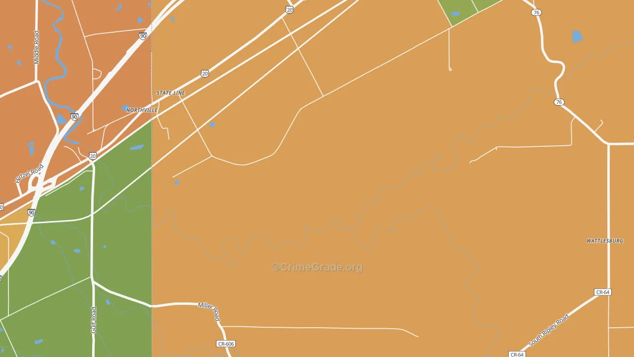 State Line, NY Map of Theft Rates