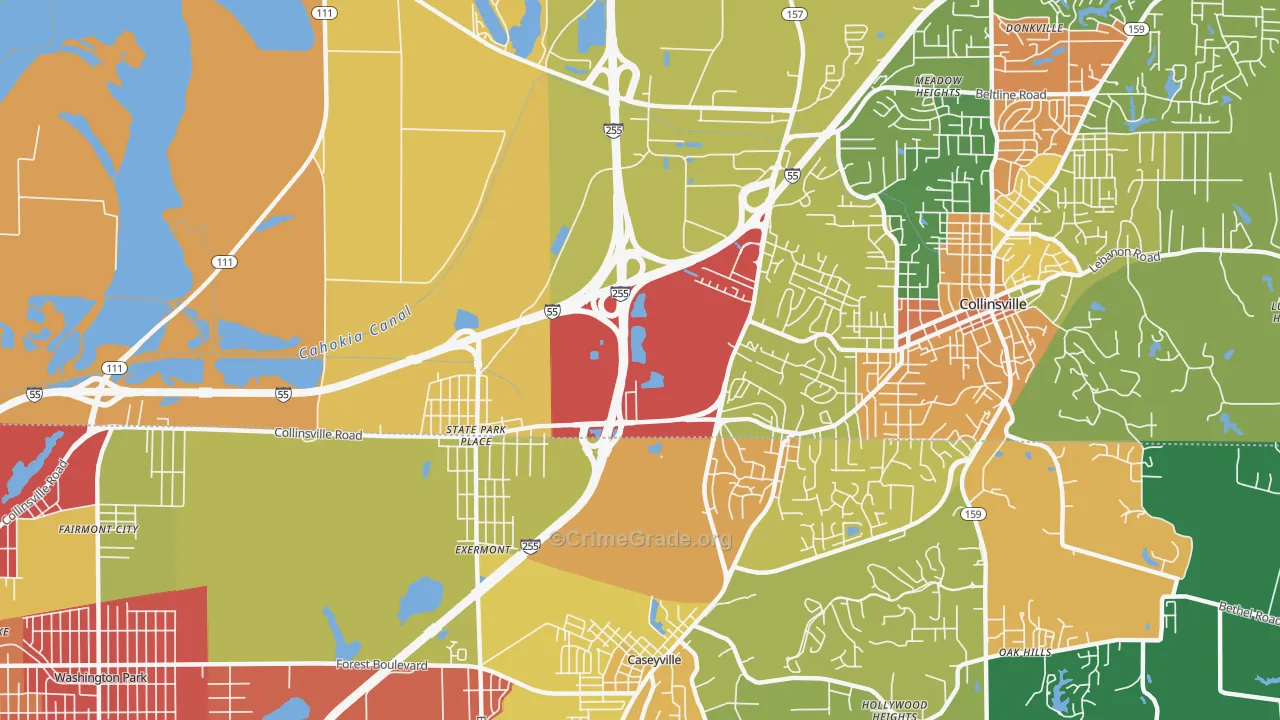 State Park Place, IL Map of Theft Rates