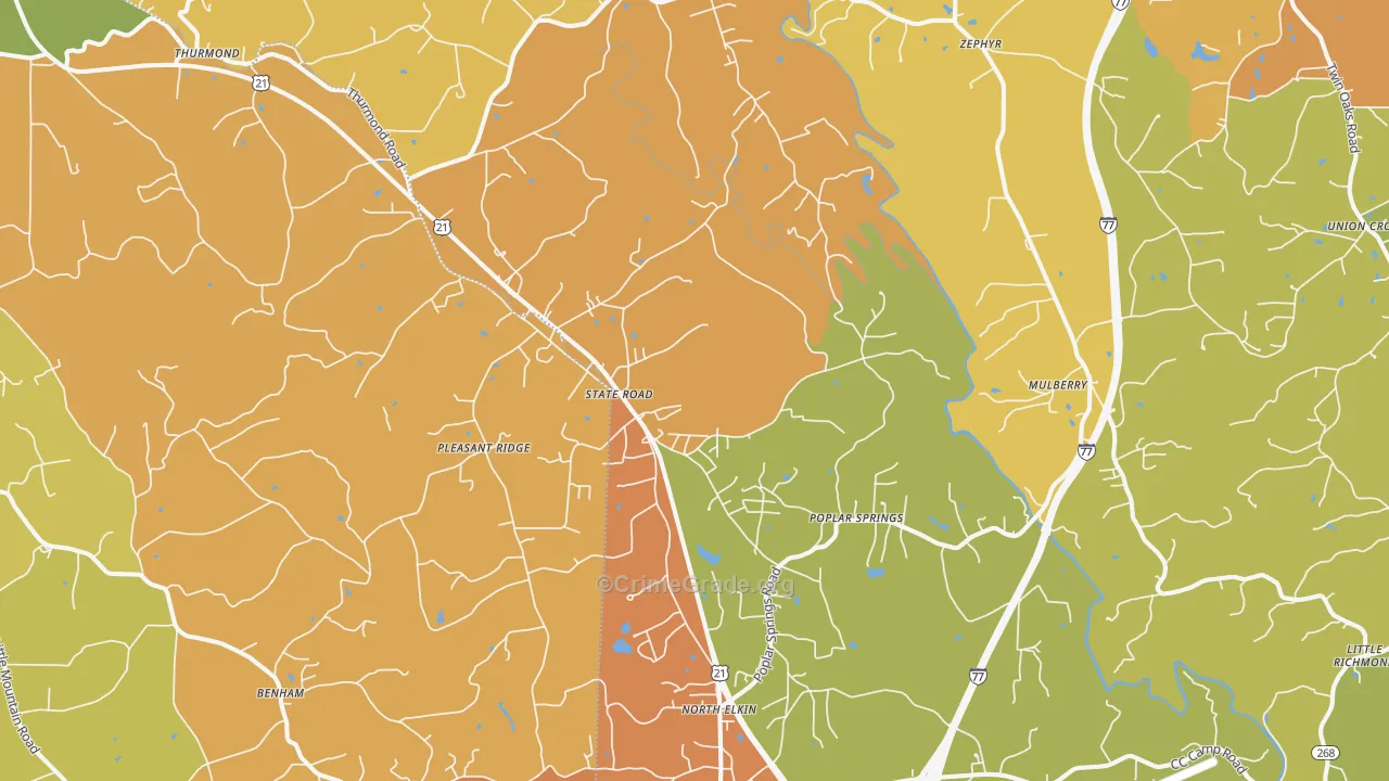 State Road, NC Map of Theft Rates