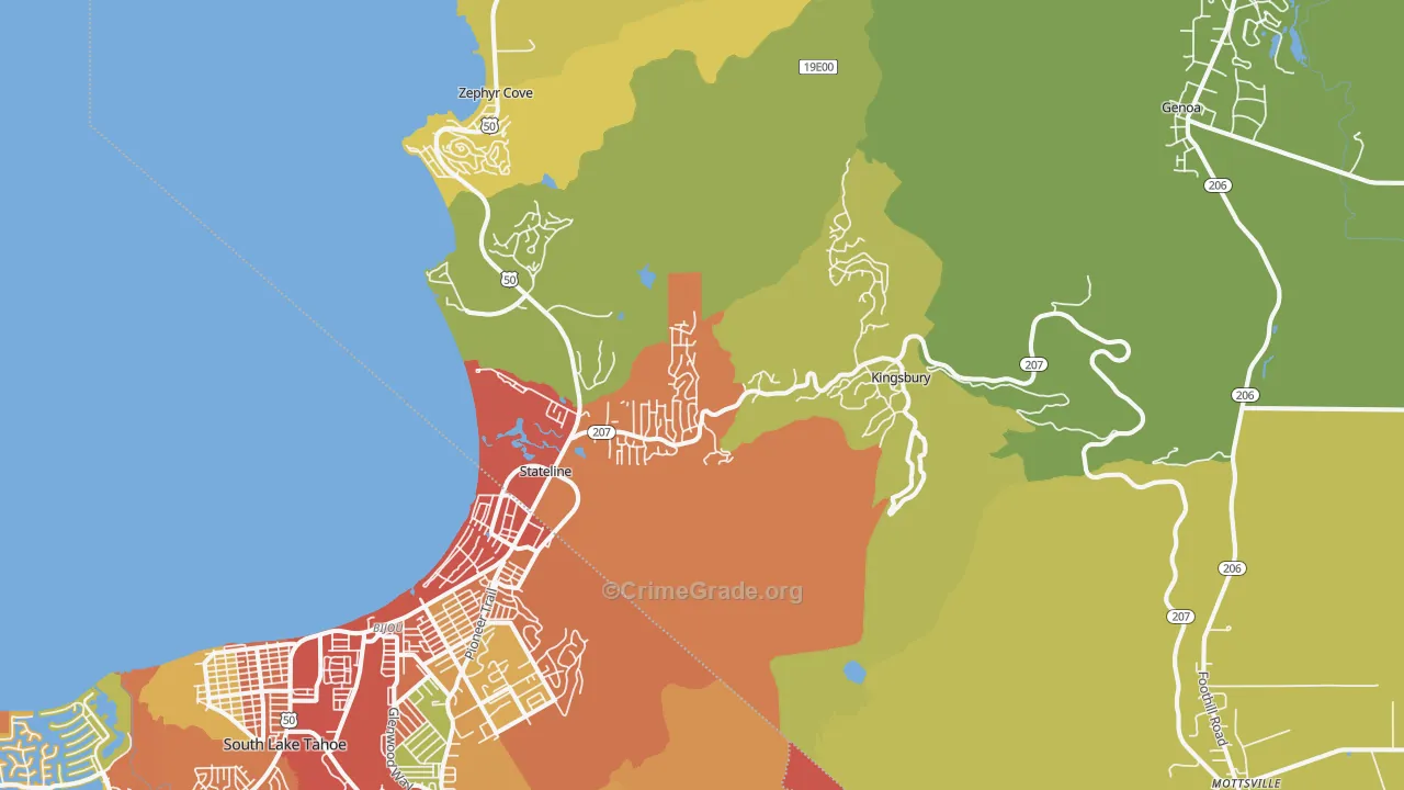 Stateline, NV Map of Theft Rates