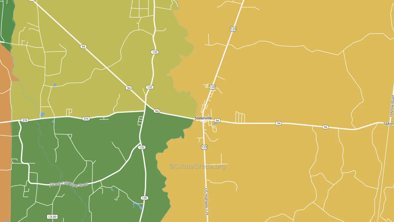 Statenville, GA Map of Theft Rates