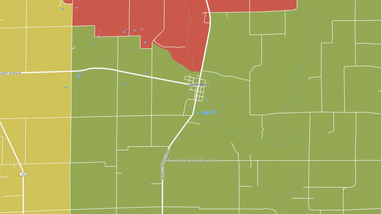 Ste. Marie, IL Map of Theft Rates