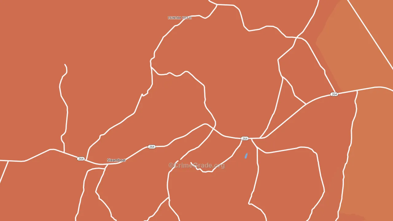 Steamboat Canyon, AZ Map of Theft Rates
