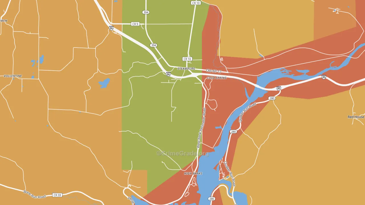 Steamburg, NY Map of Theft Rates