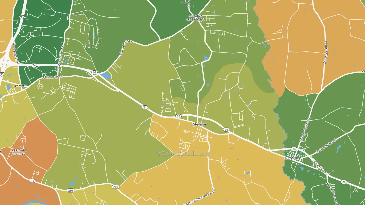 Stedman, NC Map of Theft Rates