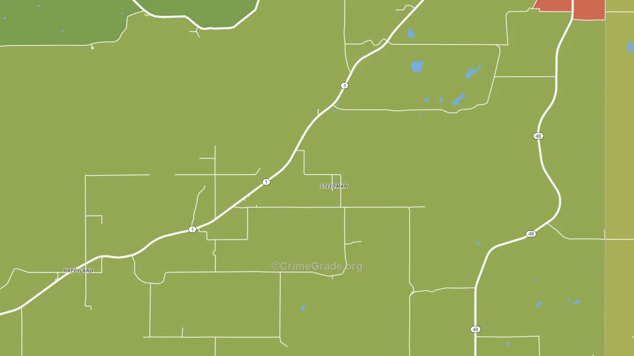 Steedman, OK Map of Theft Rates
