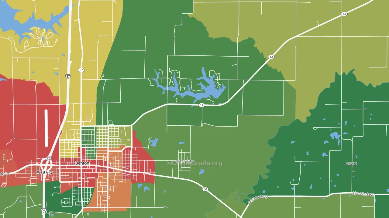 Steel City, IL Map of Theft Rates