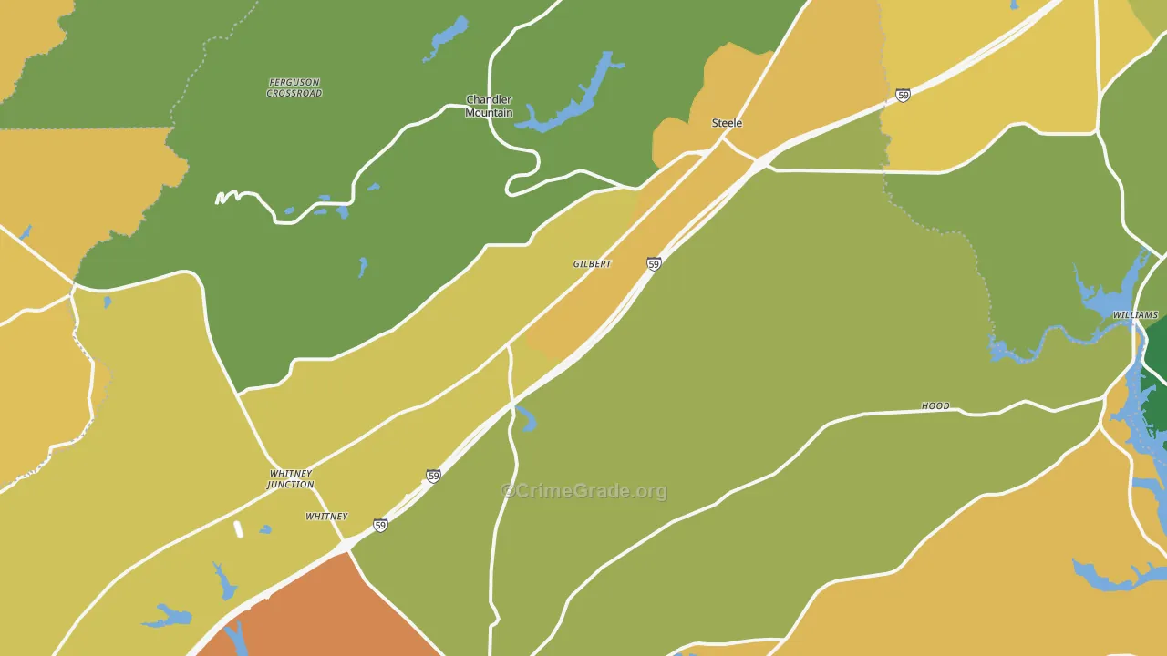 Steele, AL Map of Theft Rates