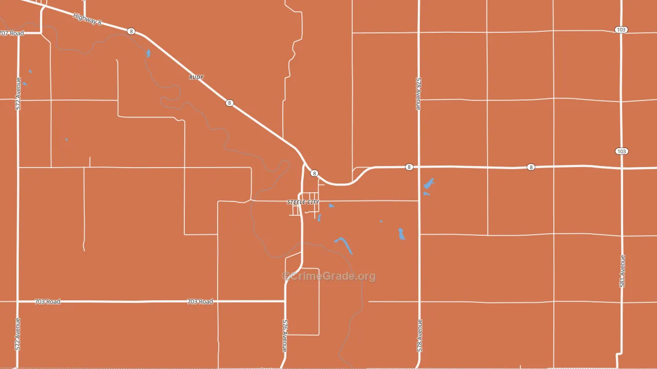 Steele City, NE Map of Theft Rates