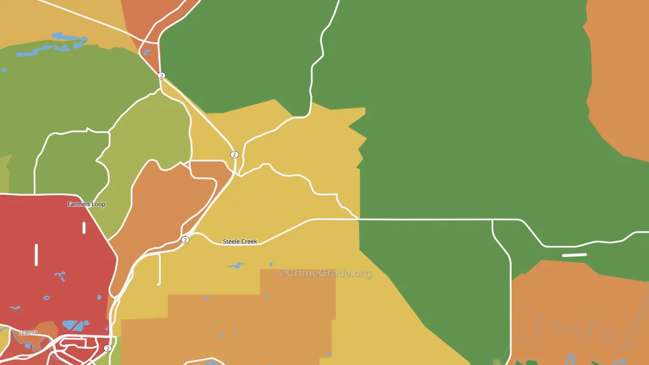 Steele Creek, AK Map of Theft Rates