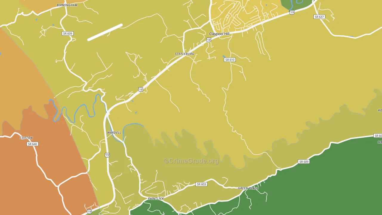 Steeleburg, VA Map of Theft Rates