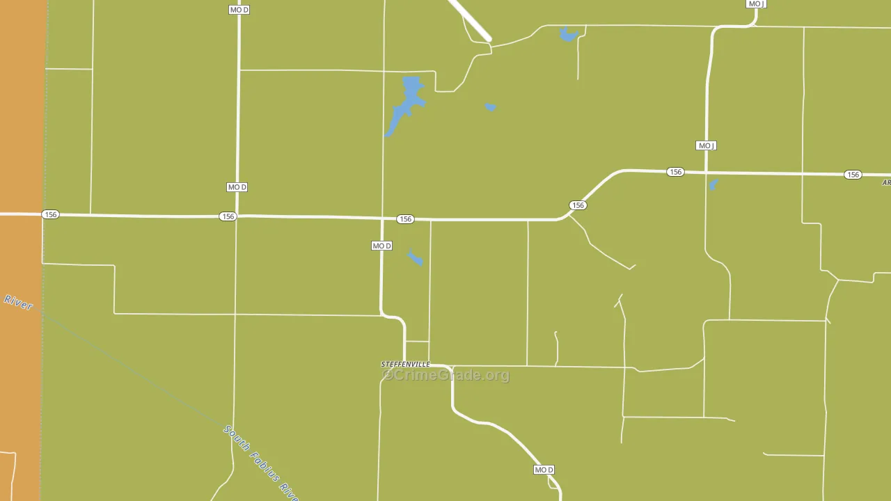 Steffenville, MO Map of Theft Rates