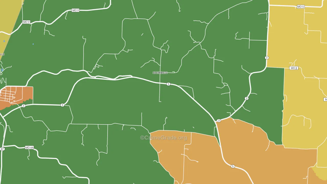 Steinmetz, MO Map of Theft Rates
