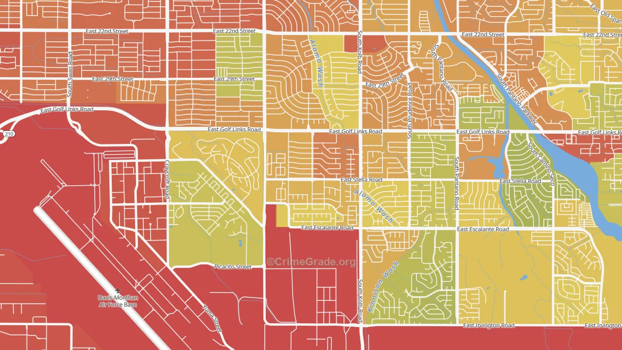 Stella Mann, Tucson, AZ Map of Theft Rates