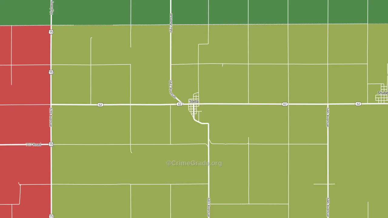 Stella, NE Map of Theft Rates
