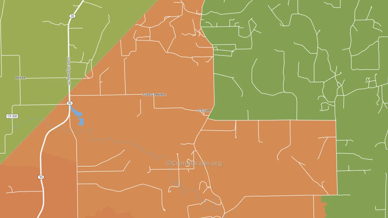 Stellar, TX Map of Theft Rates