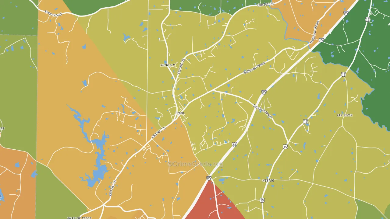 Stem, NC Map of Theft Rates