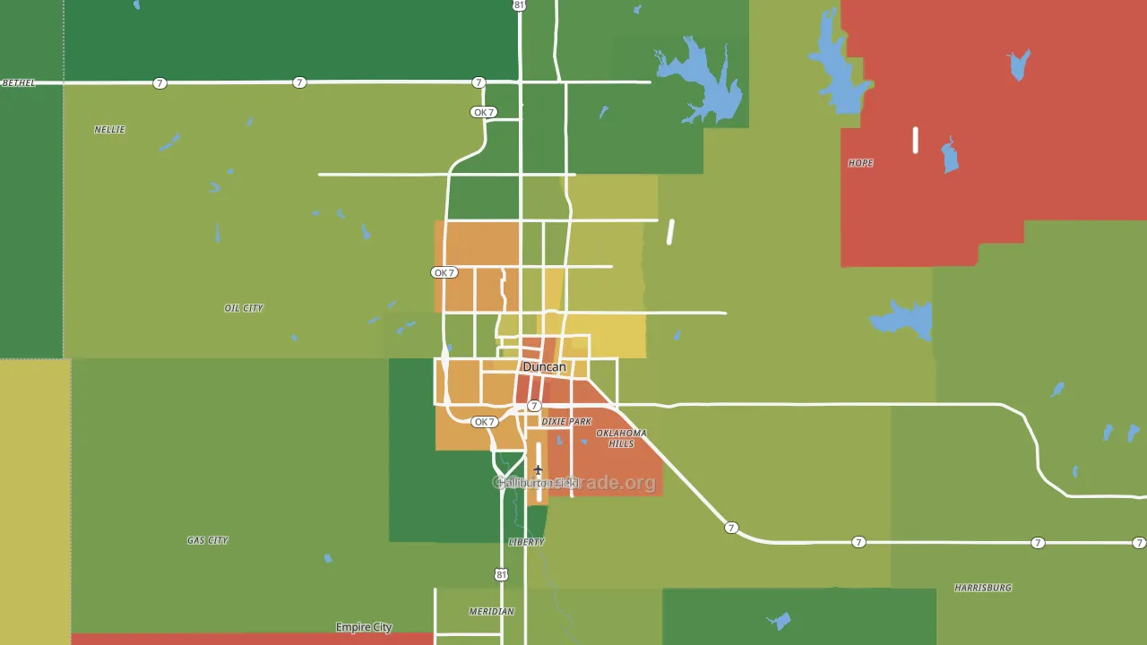 Stephens County, OK Map of Theft Rates