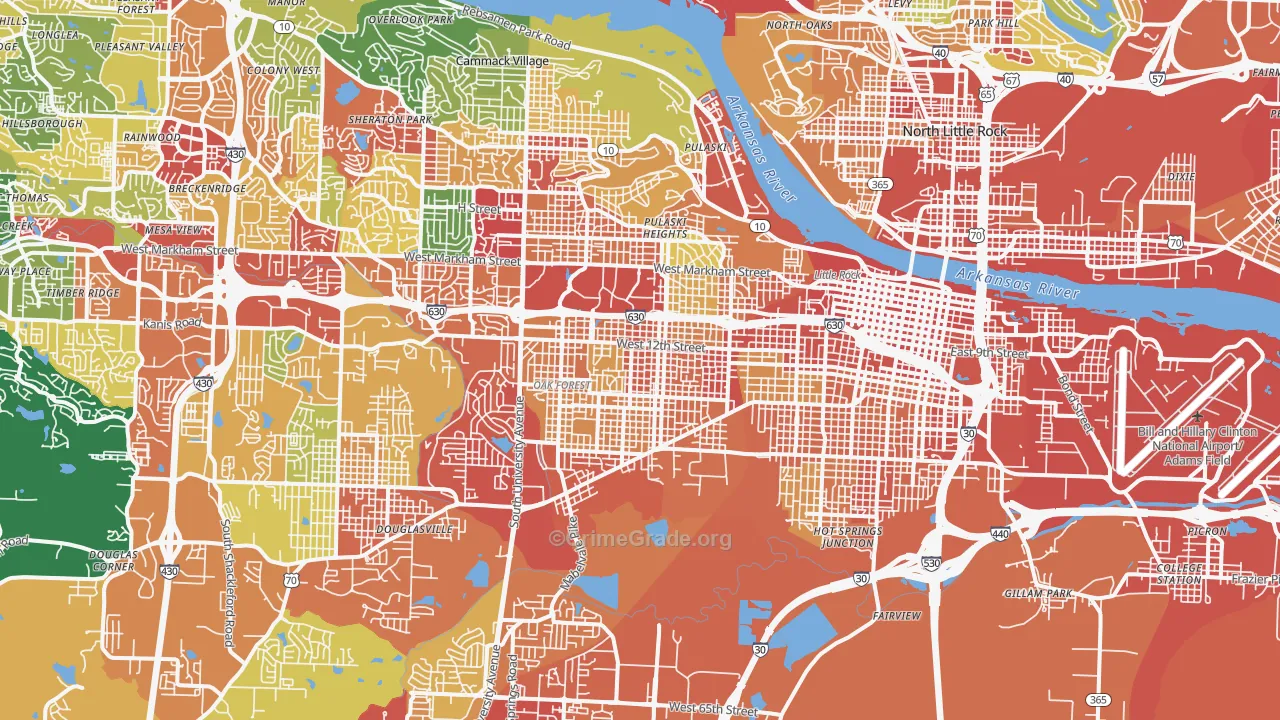 Stephens, Little Rock, AR Map of Theft Rates