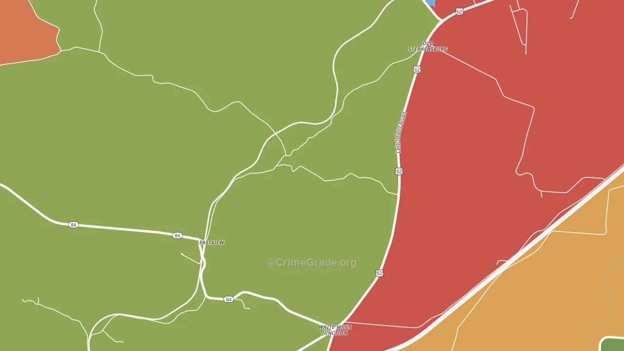 Stephensburg, KY Map of Theft Rates