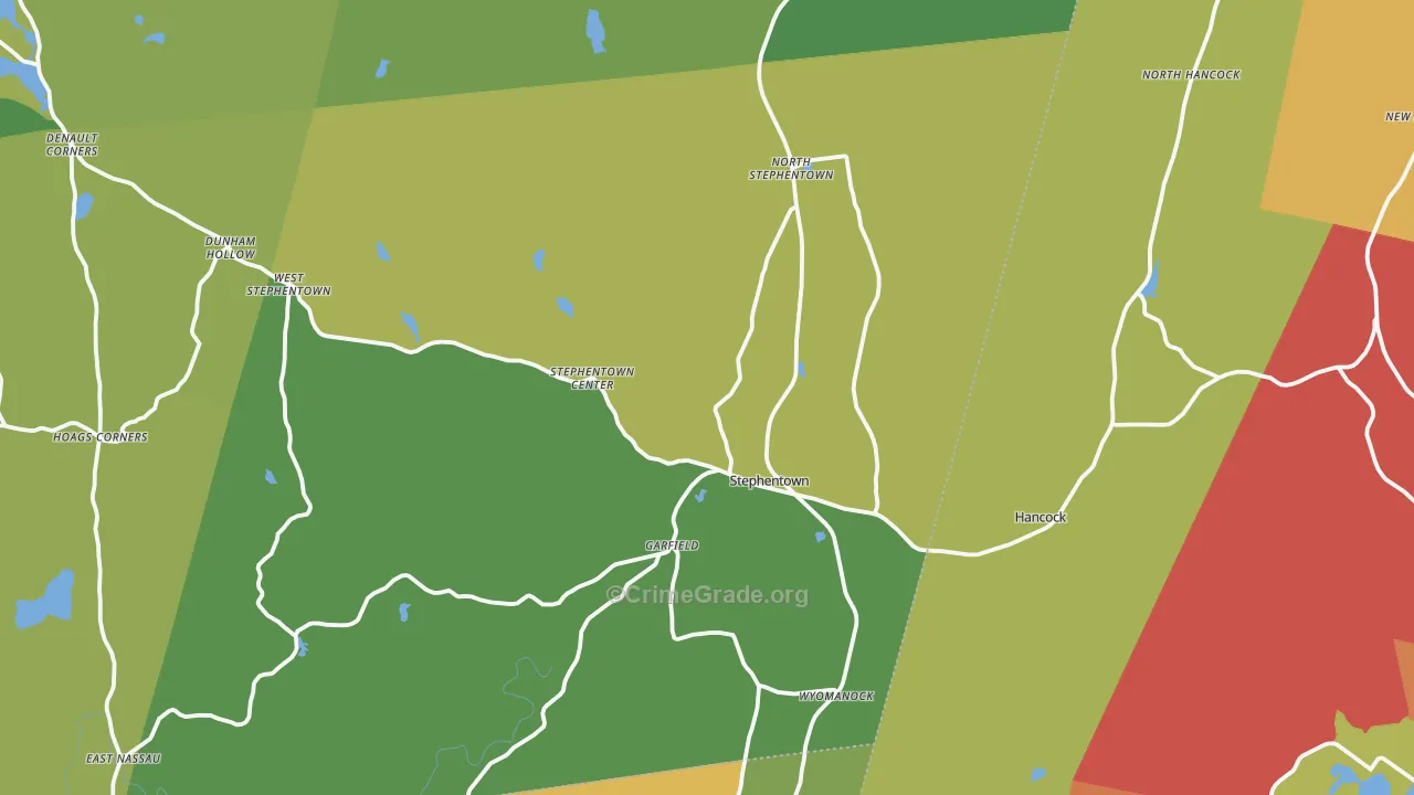 Stephentown, NY Map of Theft Rates