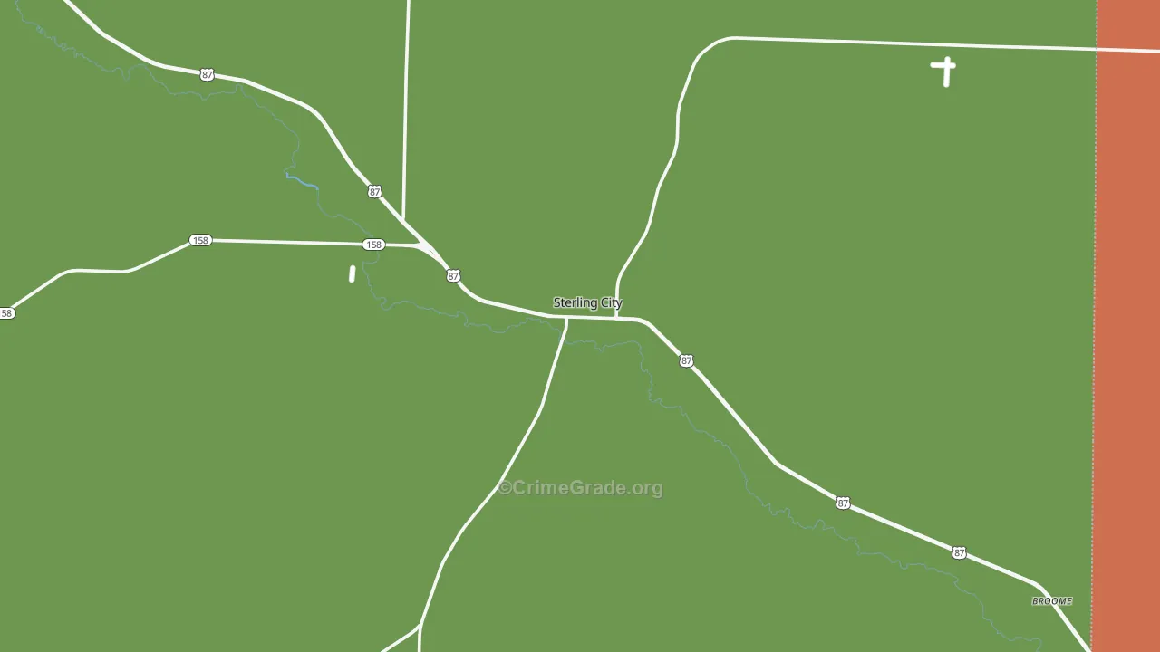 Sterling City, TX Map of Theft Rates