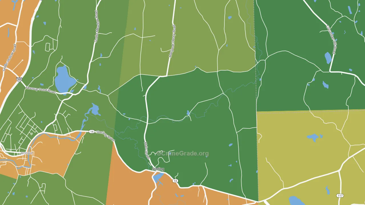 Sterling, CT Map of Theft Rates