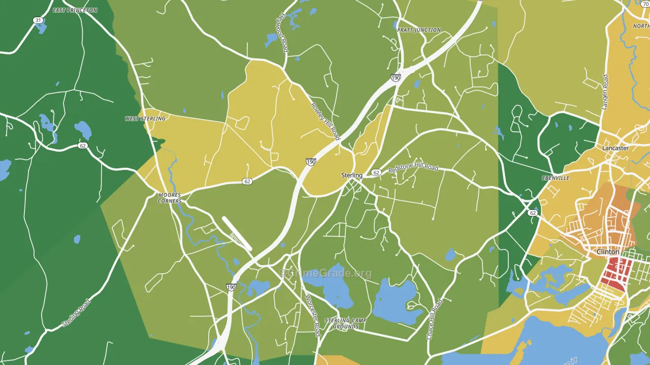 Sterling, MA Map of Theft Rates