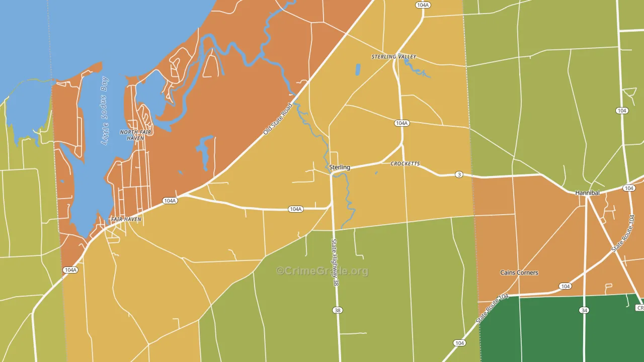 Sterling, NY Map of Theft Rates