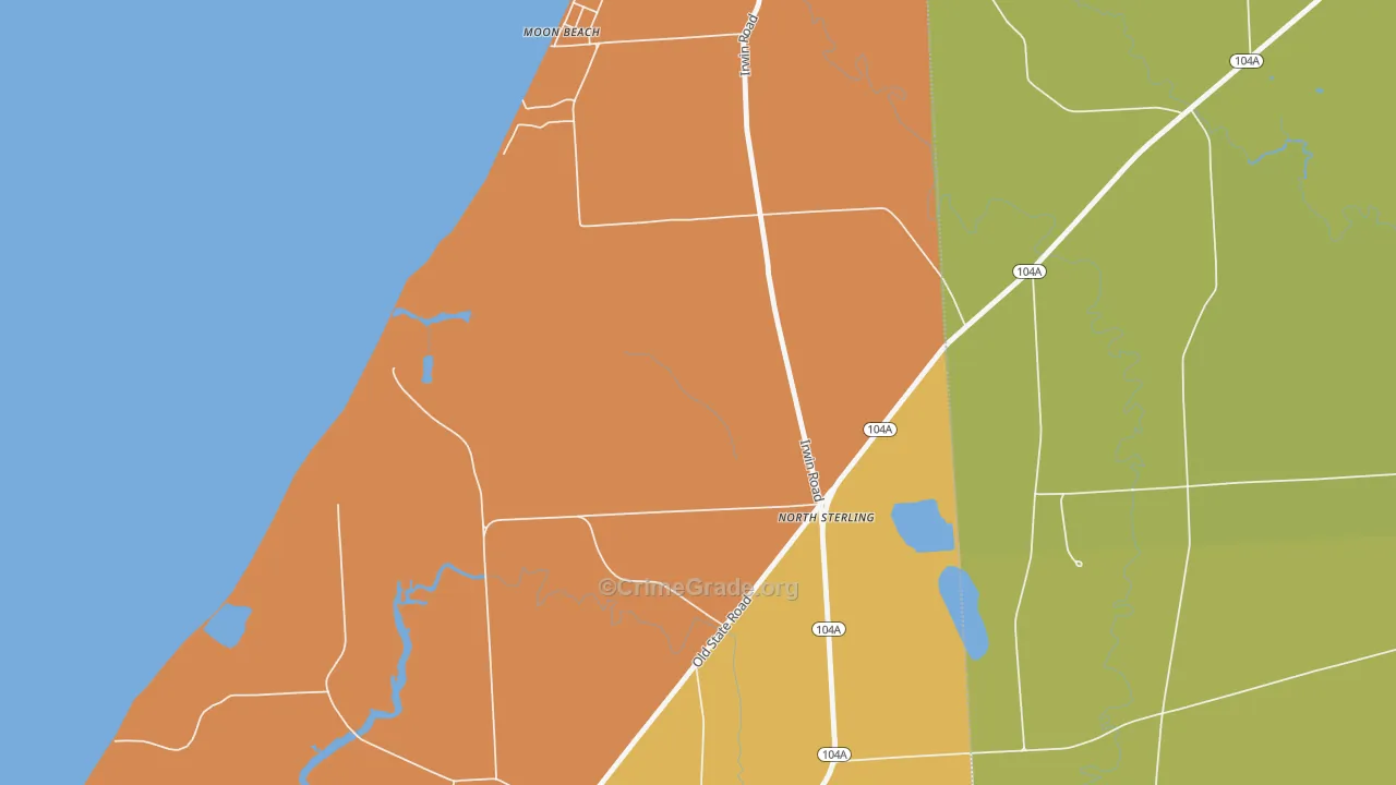 Sterling Valley, NY Map of Theft Rates